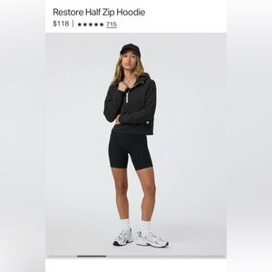 NWT Vuori  Women's Restore Half Zip Hoodie in washed black